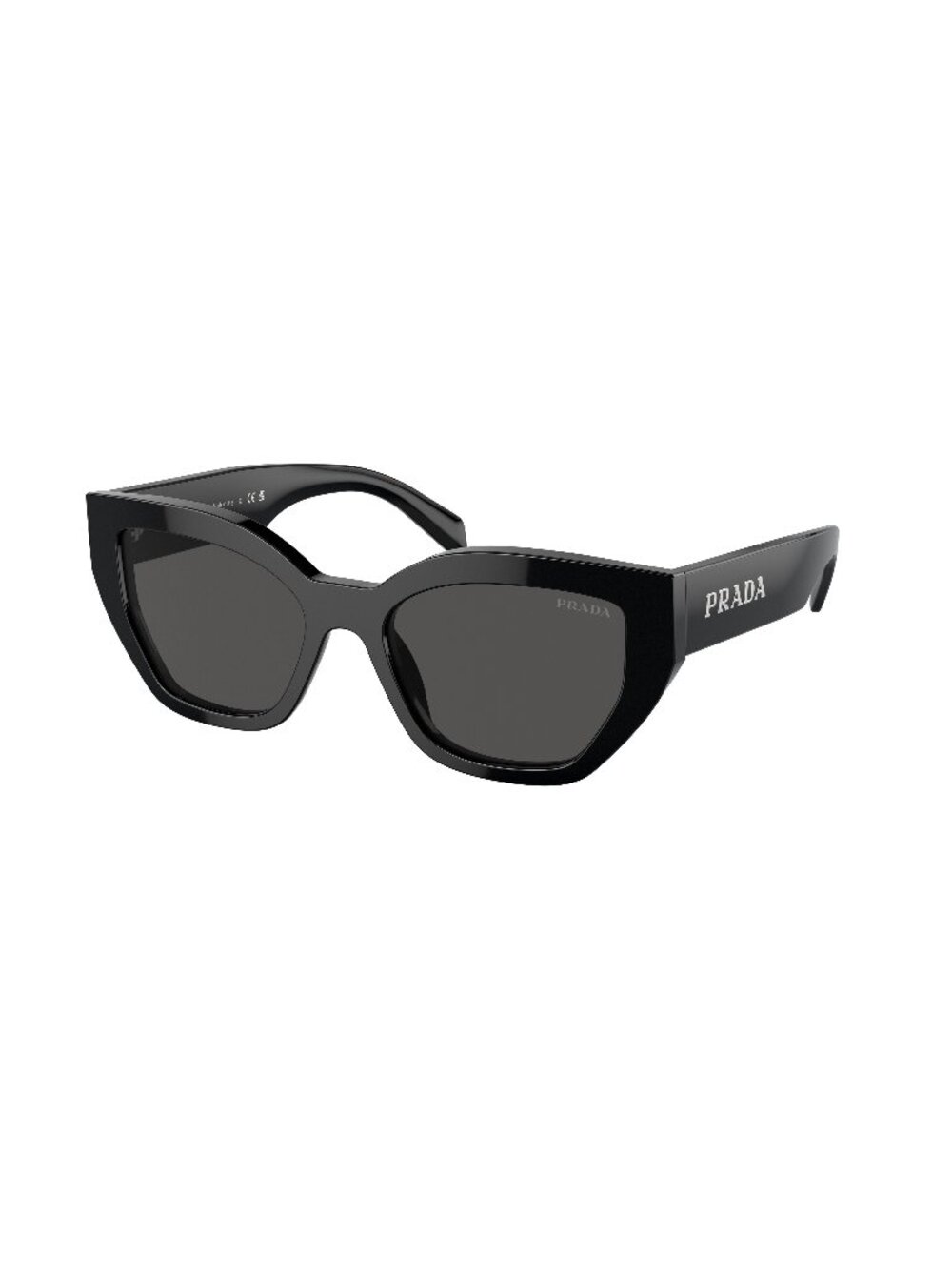 New Prada Women's Sunglasses Black Butterfly Grey Lens Acetate Frame PR A09S 53